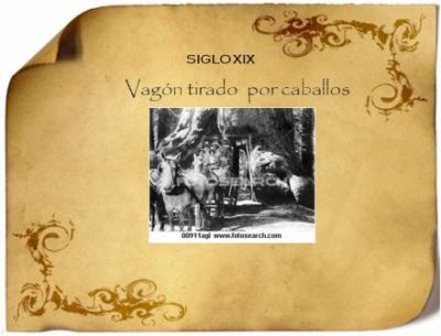 Vagón tirado por caballos Siglo XIX